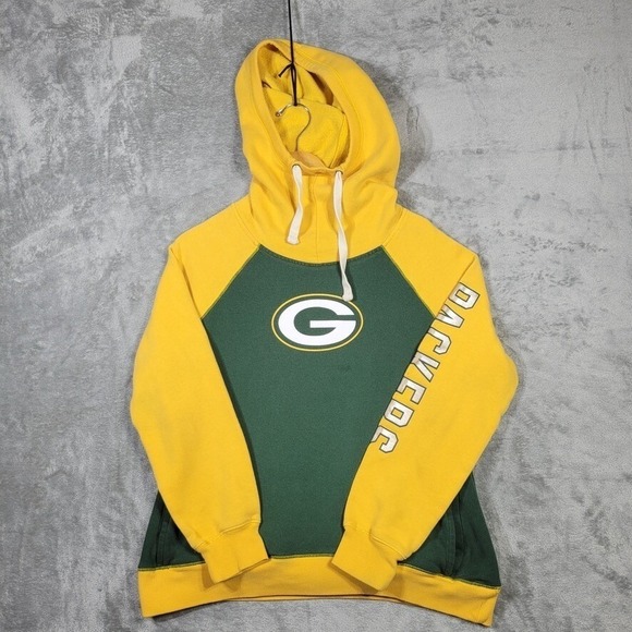 Team Apparel Tops - Green Bay Packers Sweatshirt Womens XL Hoodie Yellow Green NFL Team Apparel
